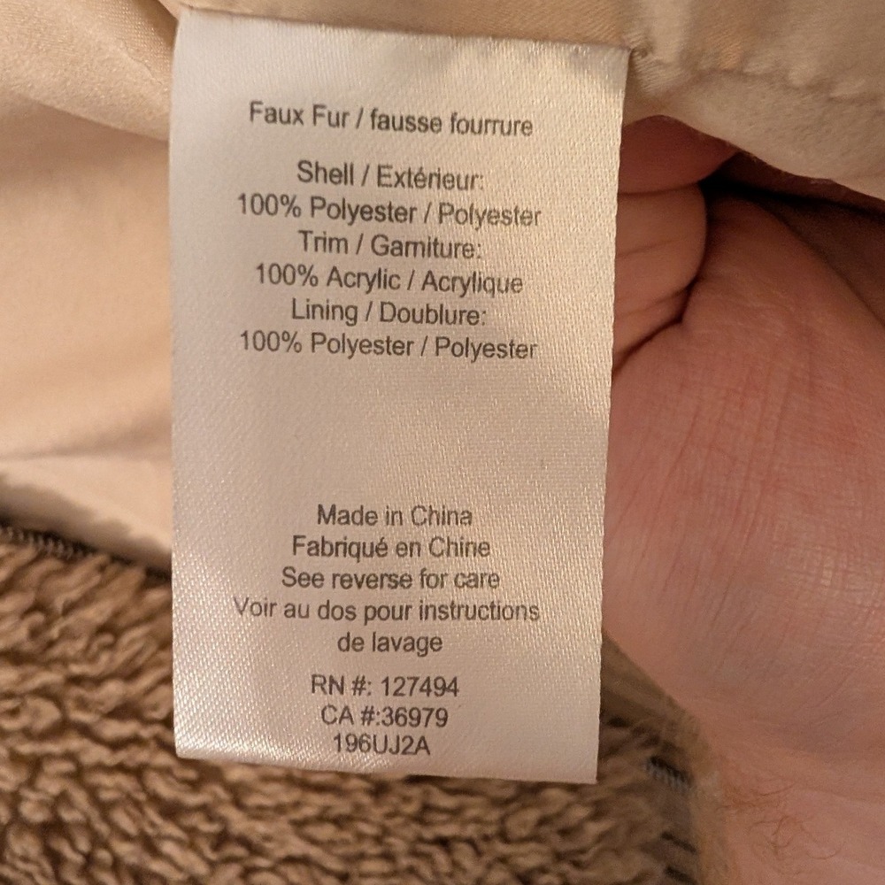 Heartloom Tan Faux Fur Teddy Jacket Sherpa Bomber Zip Up XS 196UJ2A - Picture 4 of 5